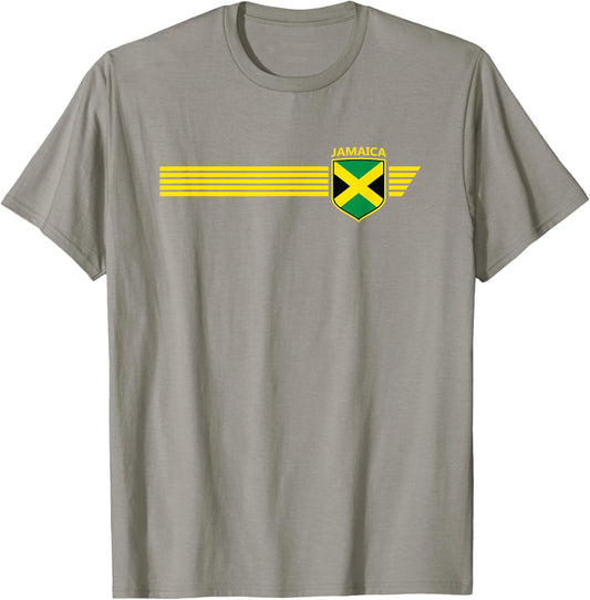 Jamaica Flag Jamaican Vintage Athletic Throwback Souvenir T-Shirt - T-Shirt | Sand