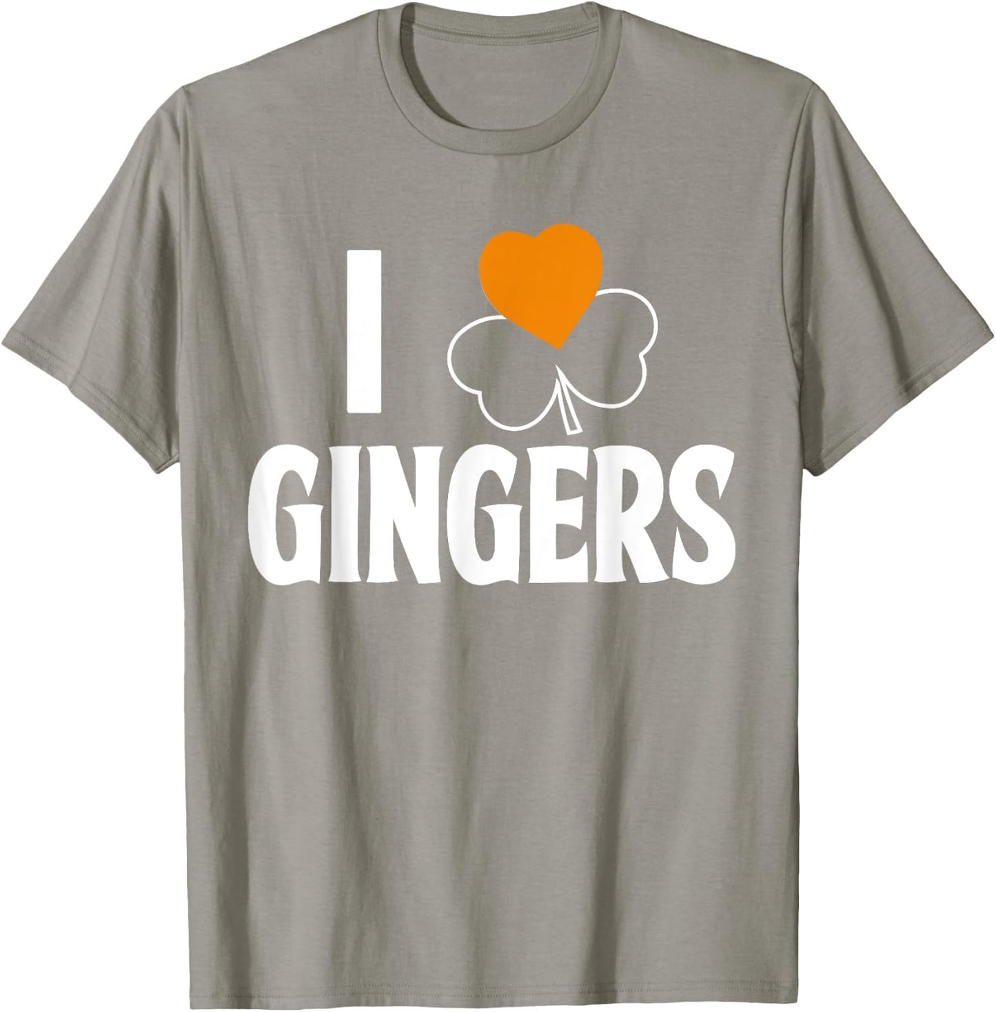 I Love Gingers Heart Shamrock Redhead Lover Irish T-Shirt - T-Shirt | Sand