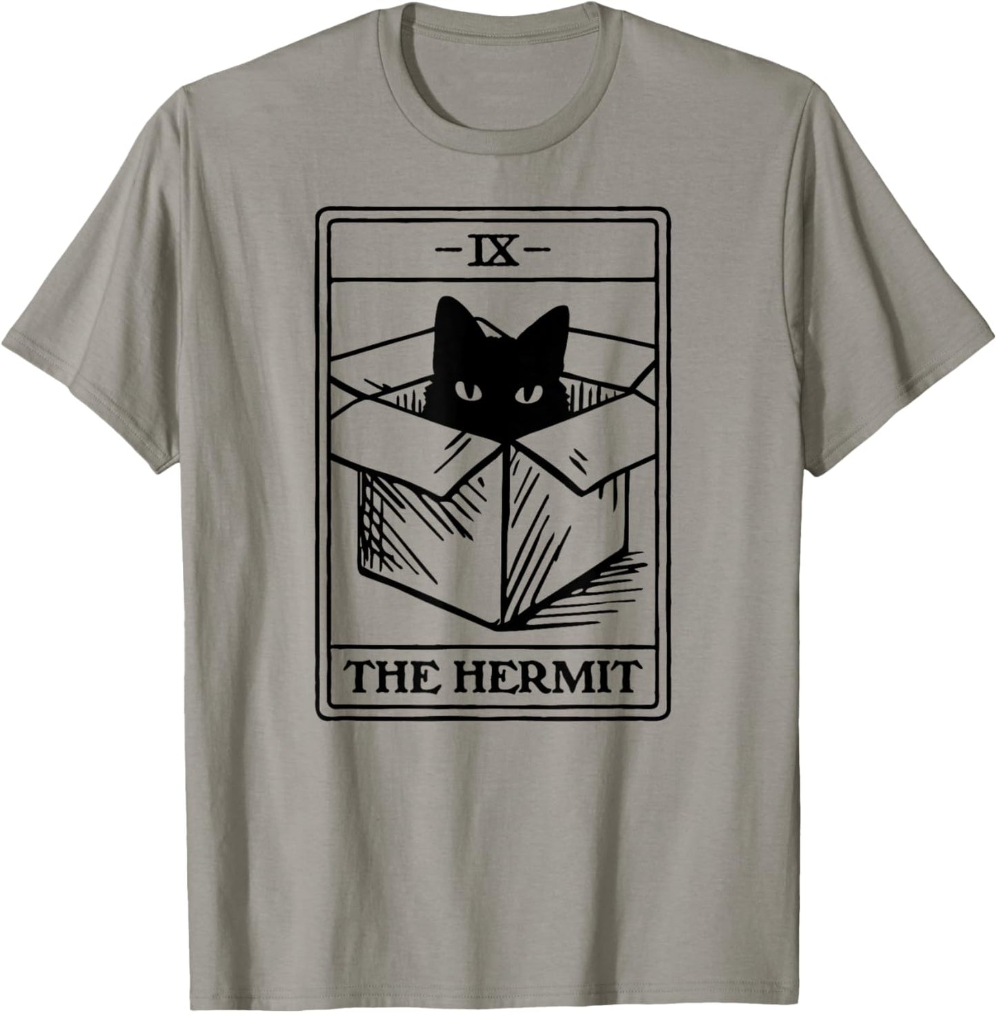 Hermit Cat Tarot Card T-Shirt - T-Shirt | Sand