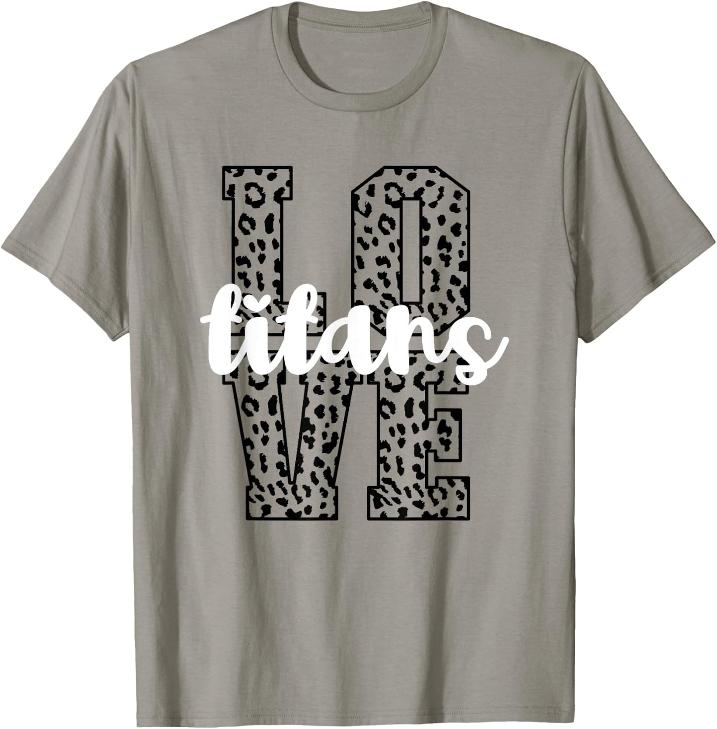 Titans Love Team Mascot School Spirit Game Night Leopard T-Shirt - T-Shirt | Sand