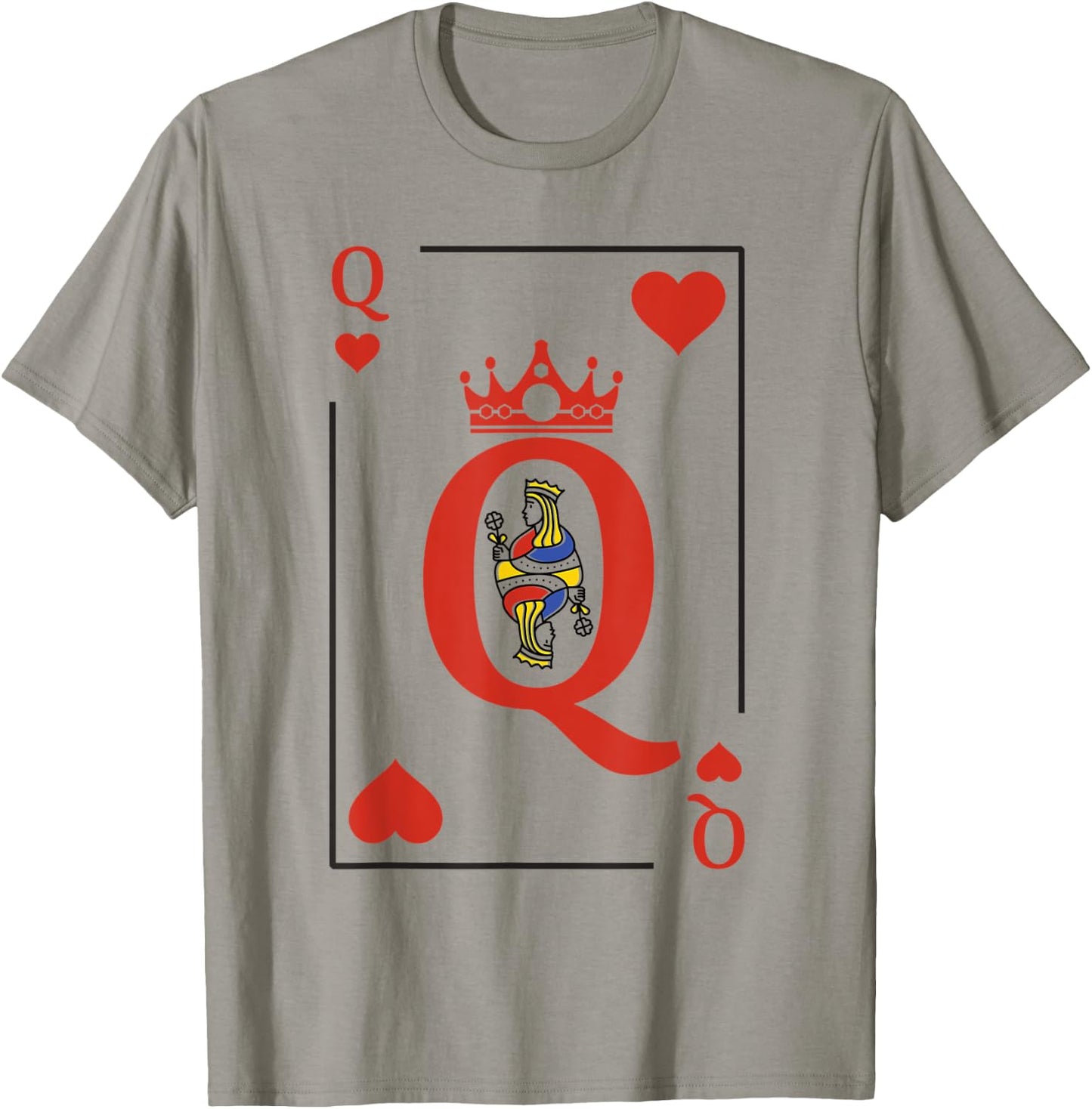 Queen Of Heart Playing Card Poker Halloween Costume Matching T-Shirt - T-Shirt | Sand
