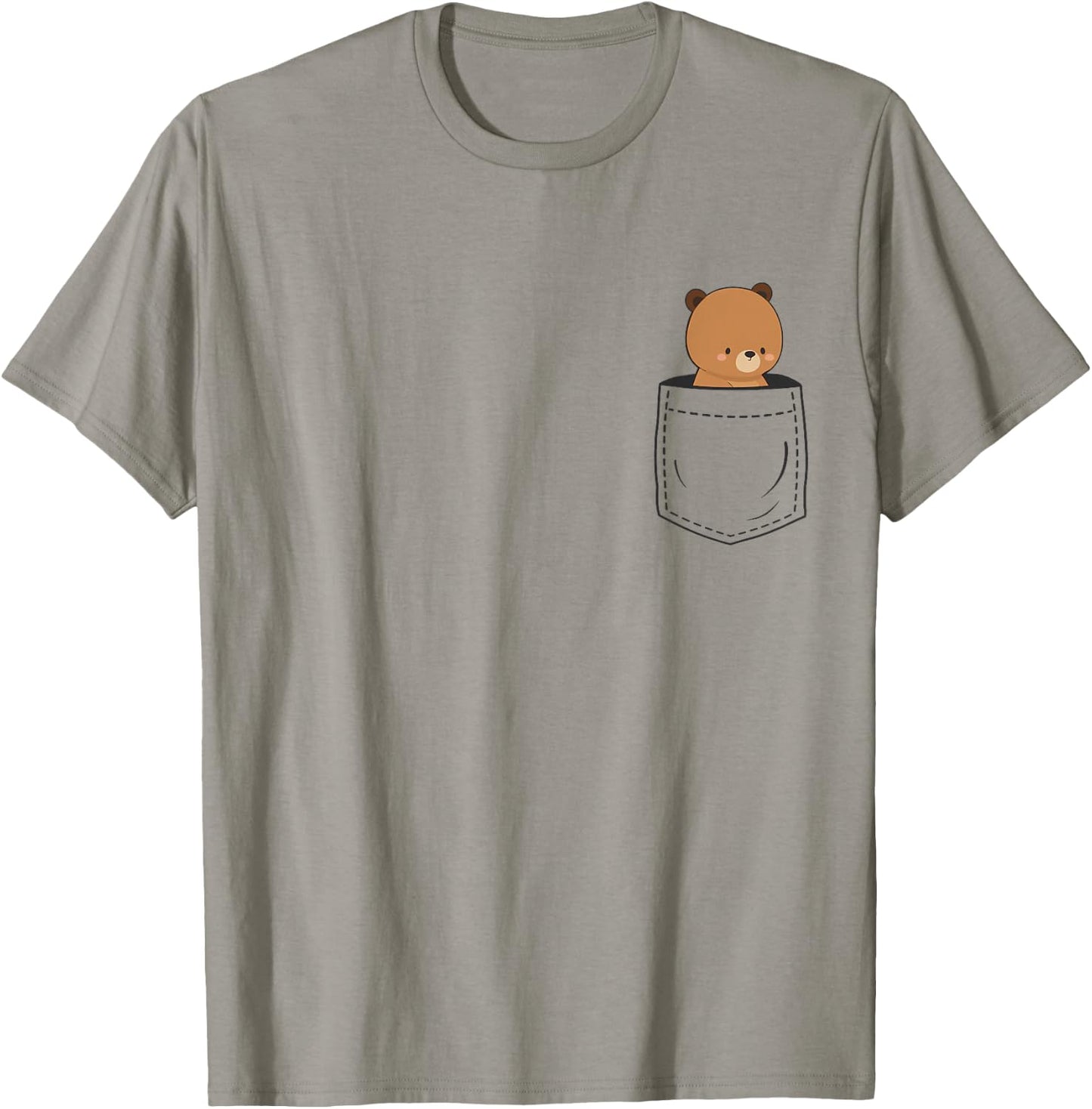 Bear in Pocket Teddy T-Shirt - T-Shirt | Sand