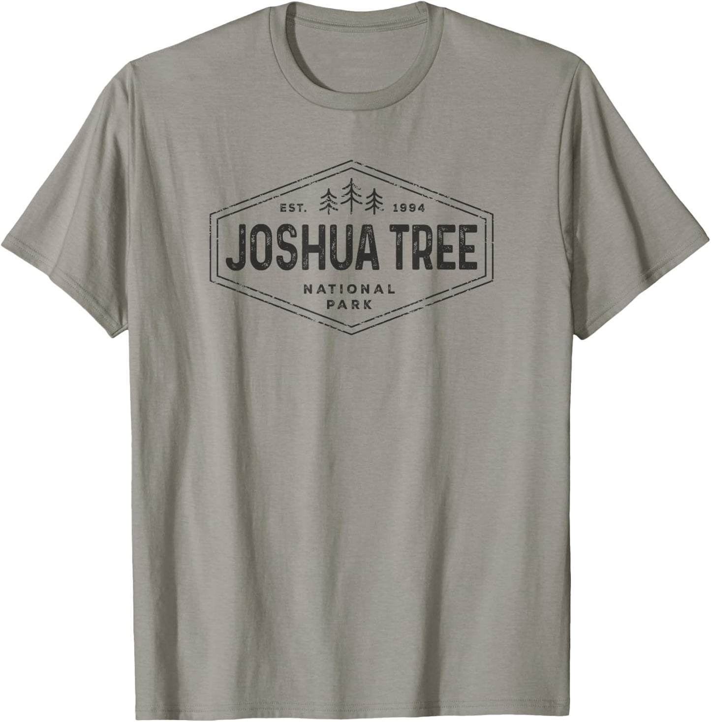 Joshua Tree National Park Shirt Vintage Hexagon Badge Hiking T-Shirt - T-Shirt | Sand