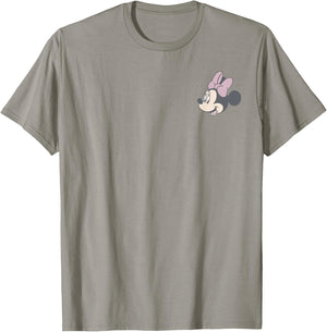 Disney Minnie Mouse Tiny Face Cute Pocket Logo T-Shirt - T-Shirt | Sand