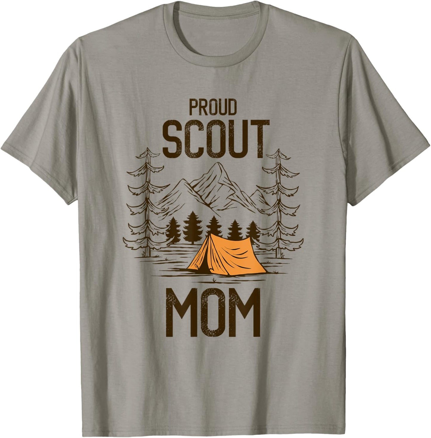 Proud Scout Mom Camping Scout Leader Adventure Travel T-Shirt - T-Shirt | Sand