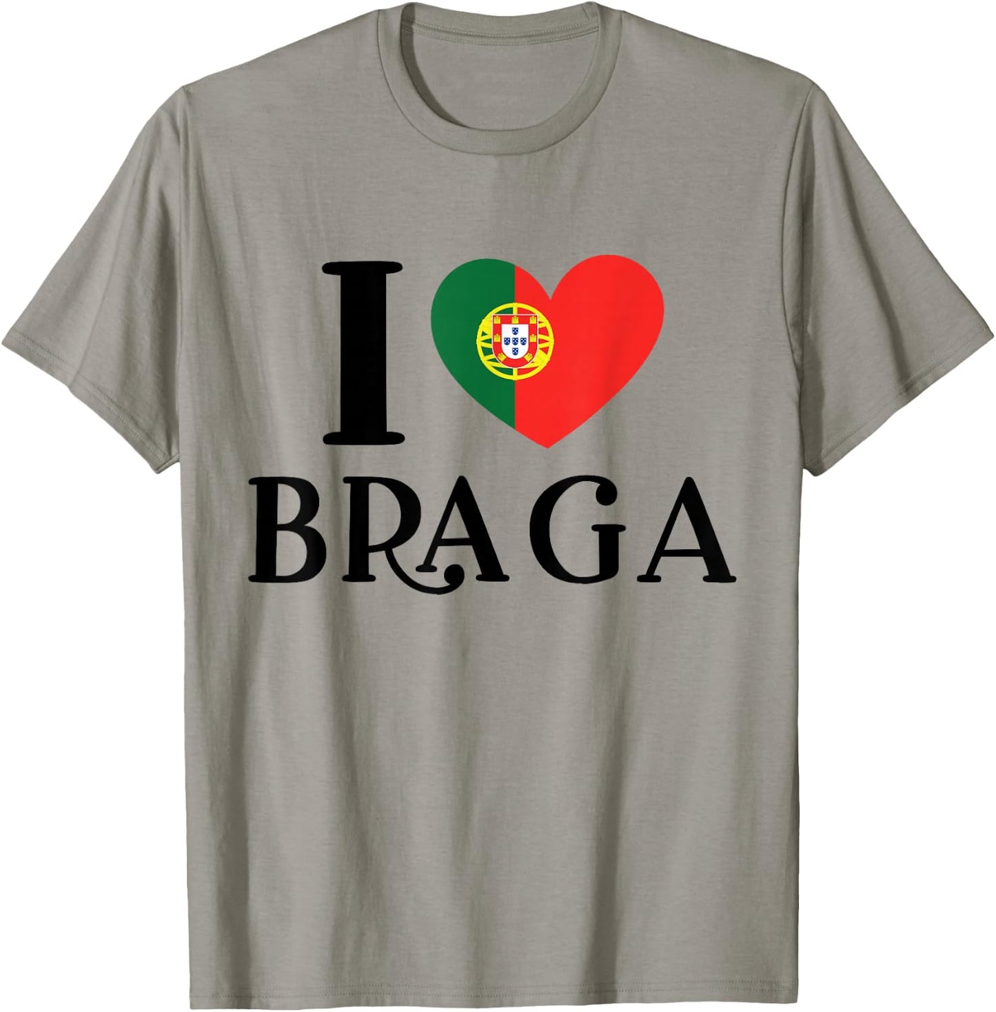 I Love Braga Portugal Heart Flag T-Shirt - T-Shirt | Sand