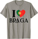 I Love Braga Portugal Heart Flag T-Shirt - T-Shirt | Sand