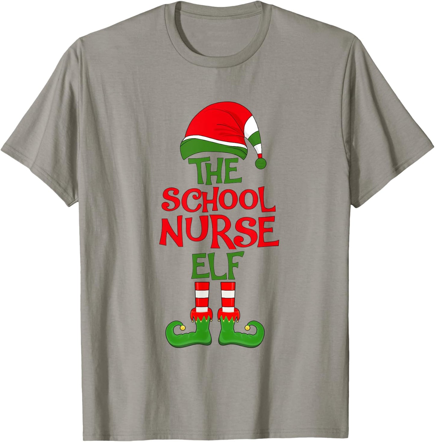 The School Nurse Elf Christmas Group Matching Holiday Party T-Shirt - T-Shirt | Sand