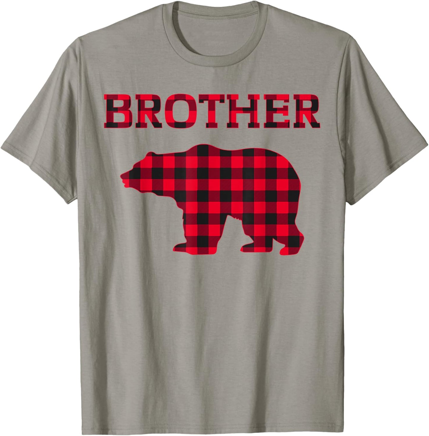 Red Plaid Brother Bear Christmas Buffalo Check Lover Pajama T-Shirt - T-Shirt | Sand