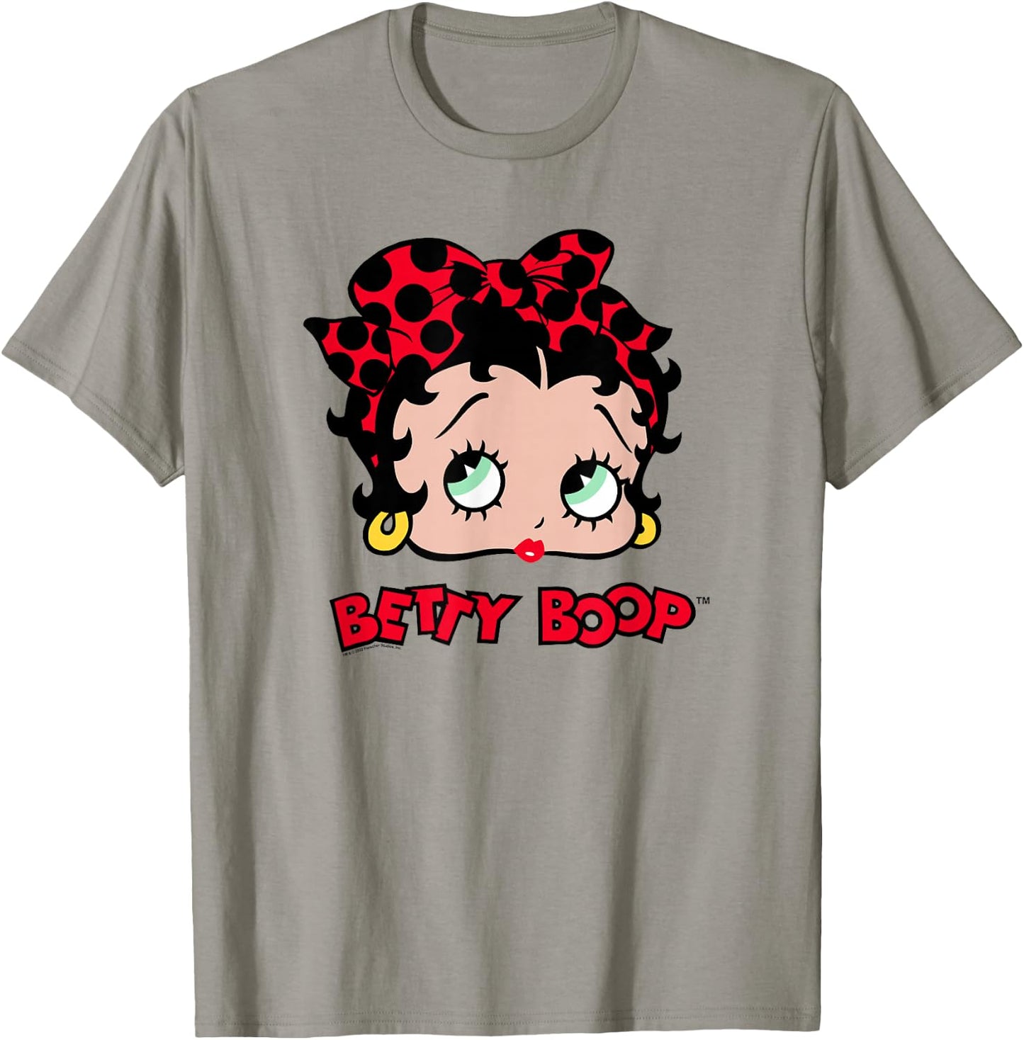 Betty Boop Vintage Classic Dotted Bow Pin Up Portrait T-Shirt - T-Shirt | Sand