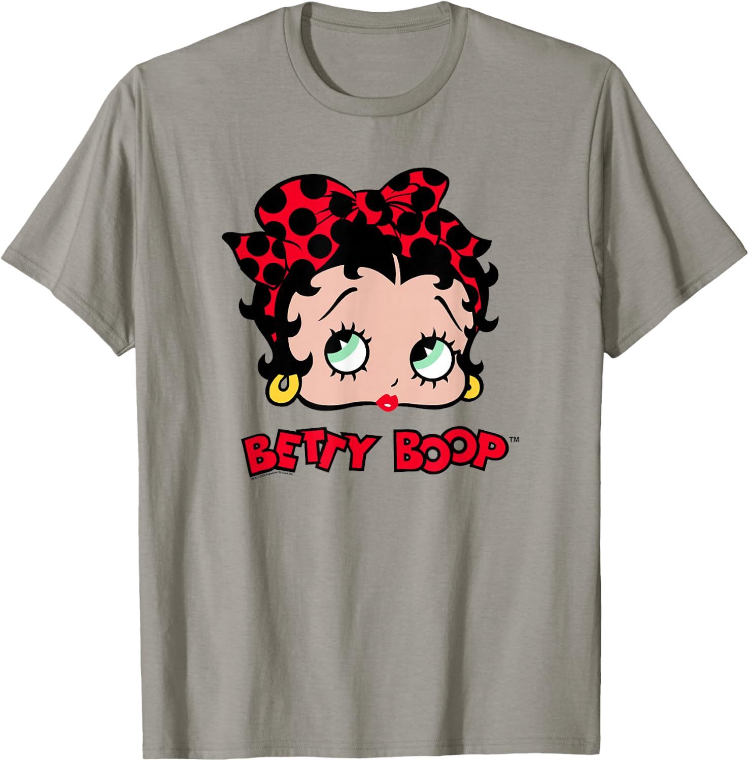 Betty Boop Vintage Classic Dotted Bow Pin Up Portrait T-Shirt - T-Shirt | Sand