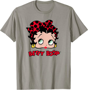 Betty Boop Vintage Classic Dotted Bow Pin Up Portrait T-Shirt - T-Shirt | Sand