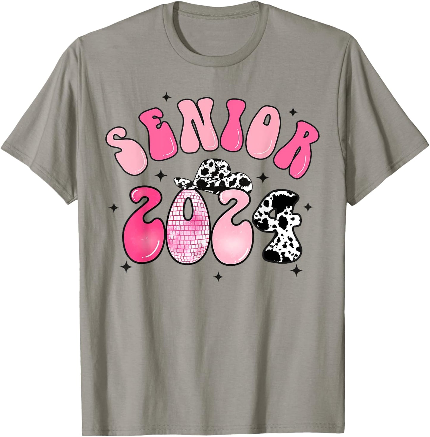 Class Of 2024 Senior Shirt Cowgirl Graduation Disco Groovy T-Shirt - T-Shirt | Sand