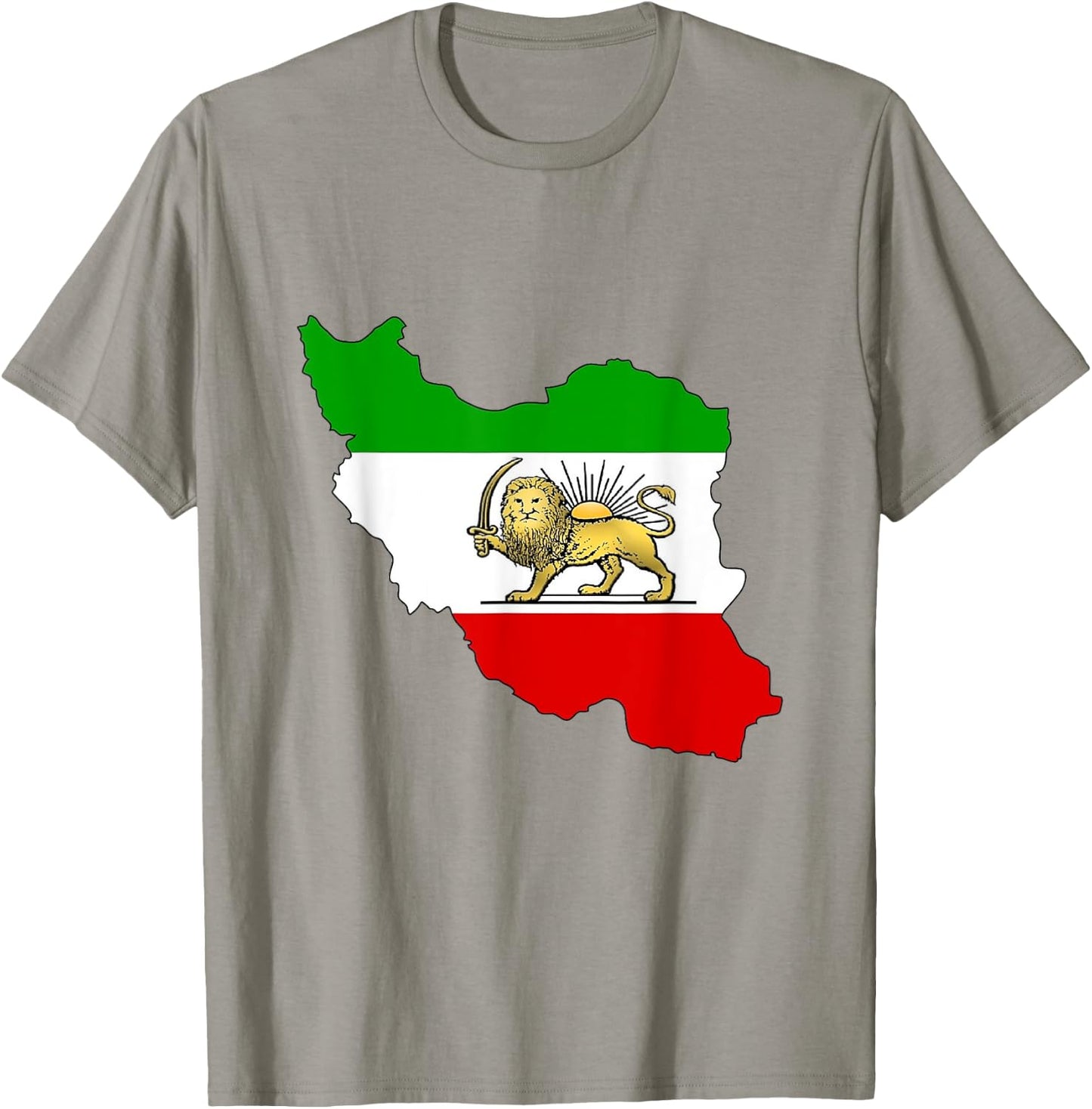 Iran flag with lion and sun symbol Rostam Iran´s unity T-Shirt - T-Shirt | Sand