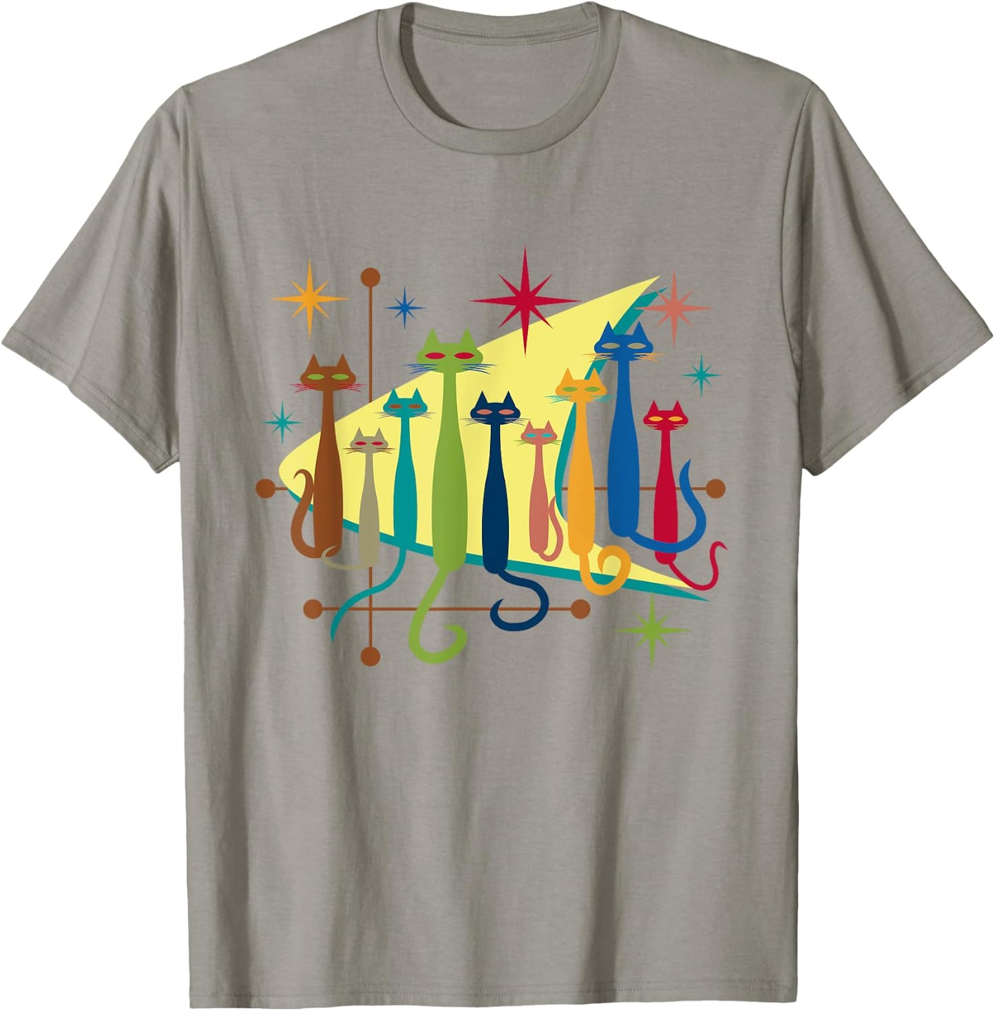 Cats Vintage Retro Mid-Century Modern Look 50s 60s Style T-Shirt - T-Shirt | Sand