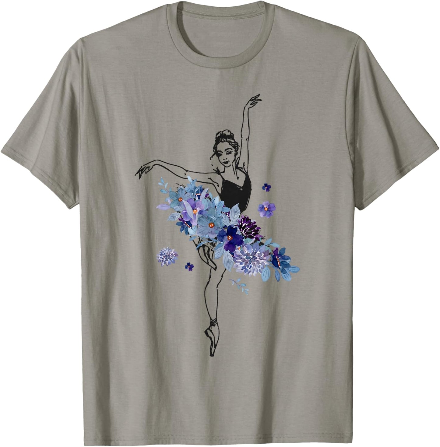 Ballet Dancer Dance Girl Ballerina Flower Floral T-Shirt - T-Shirt | Sand