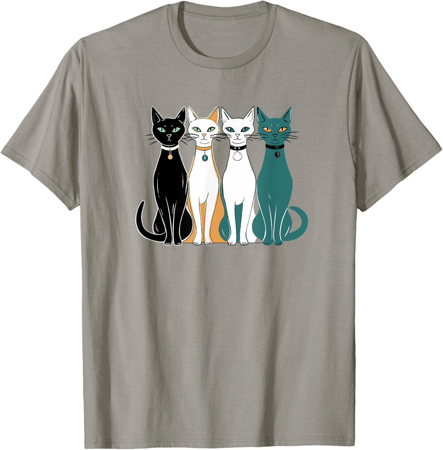 Retro Cats Midcentury Mid Century Age 60s 70s Space T-Shirt - T-Shirt | Sand