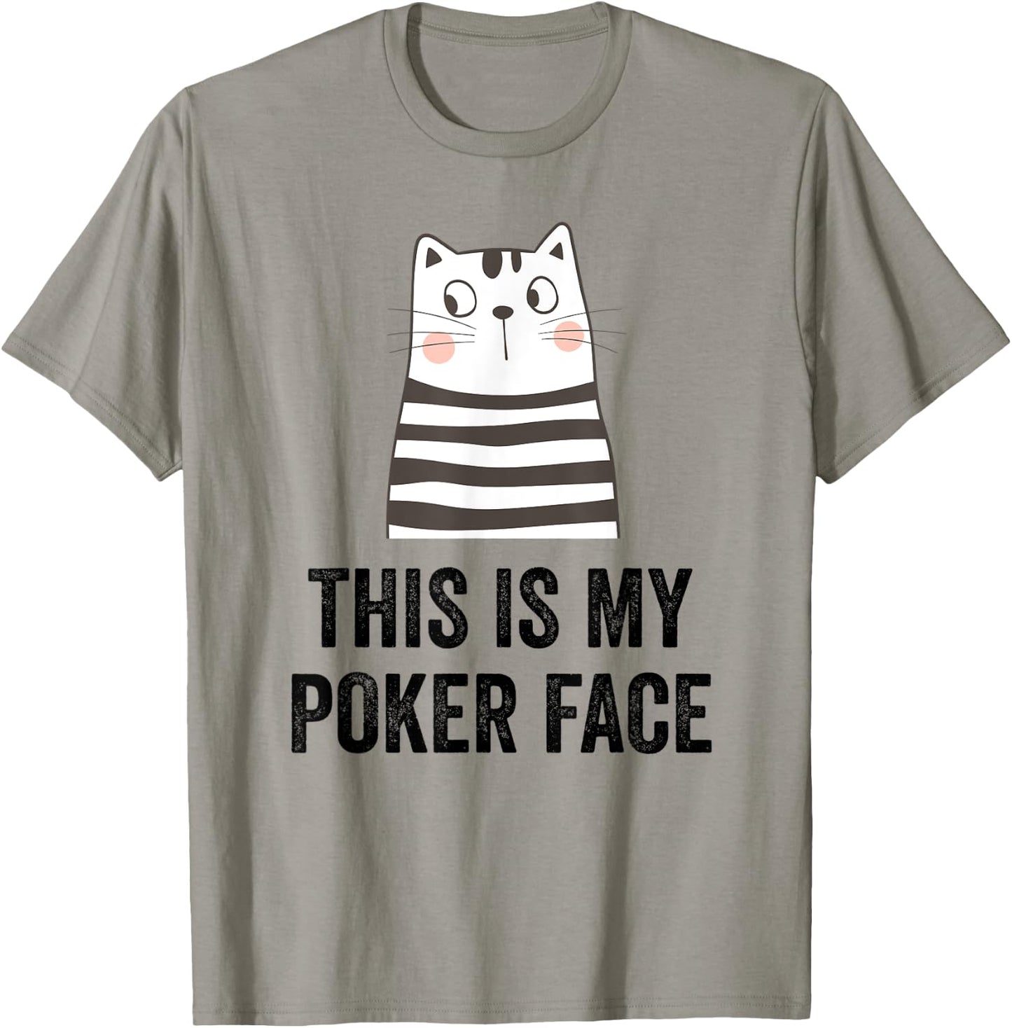 Cat poker player funny cat face cat lover playing cards cats T-Shirt - T-Shirt | Sand