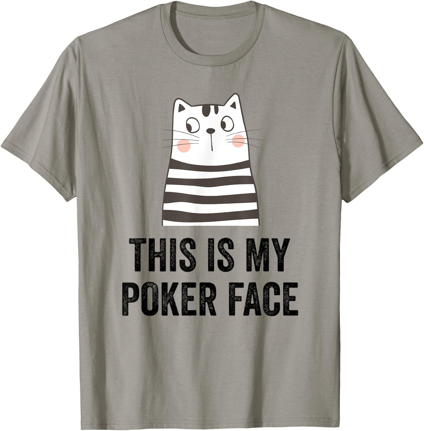 Cat poker player funny cat face cat lover playing cards cats T-Shirt - T-Shirt | Sand