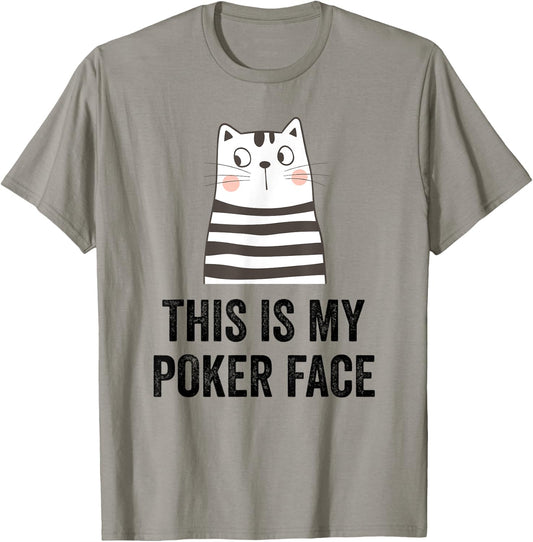 Cat poker player funny cat face cat lover playing cards cats T-Shirt - T-Shirt | Sand