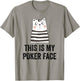 Cat poker player funny cat face cat lover playing cards cats T-Shirt - T-Shirt | Sand