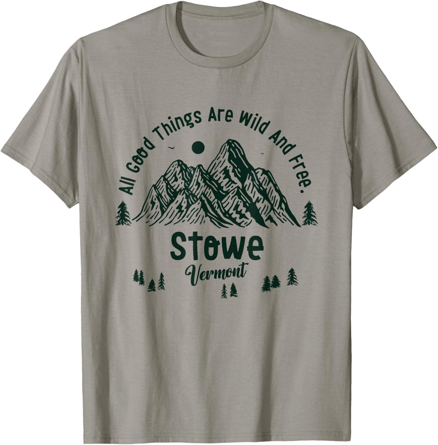 Stowe Mountains Vermont Hiking Outdoors Vintage T-Shirt - T-Shirt | Sand