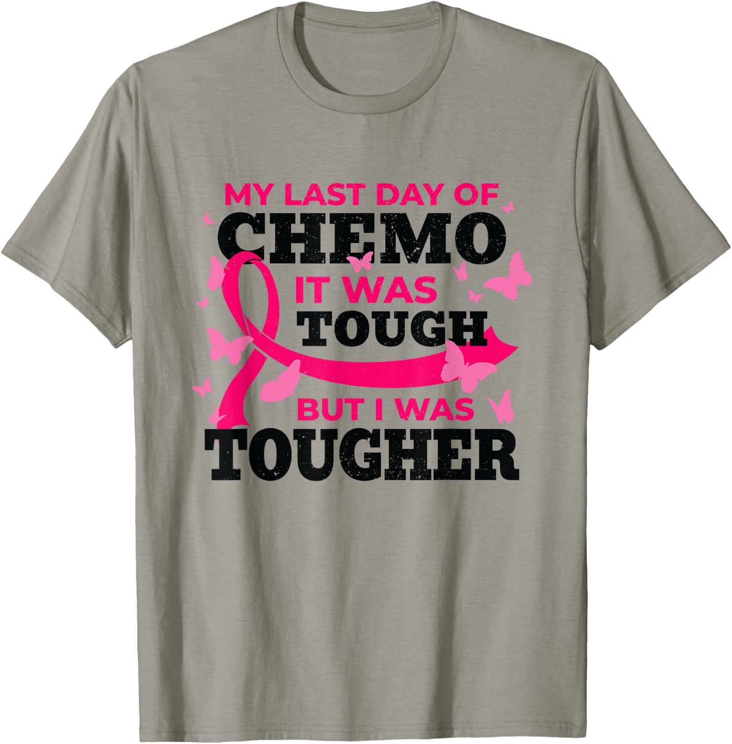 Breast Cancer Awareness My Last Day of Chemo Cancer Survivor T-Shirt - T-Shirt | Sand