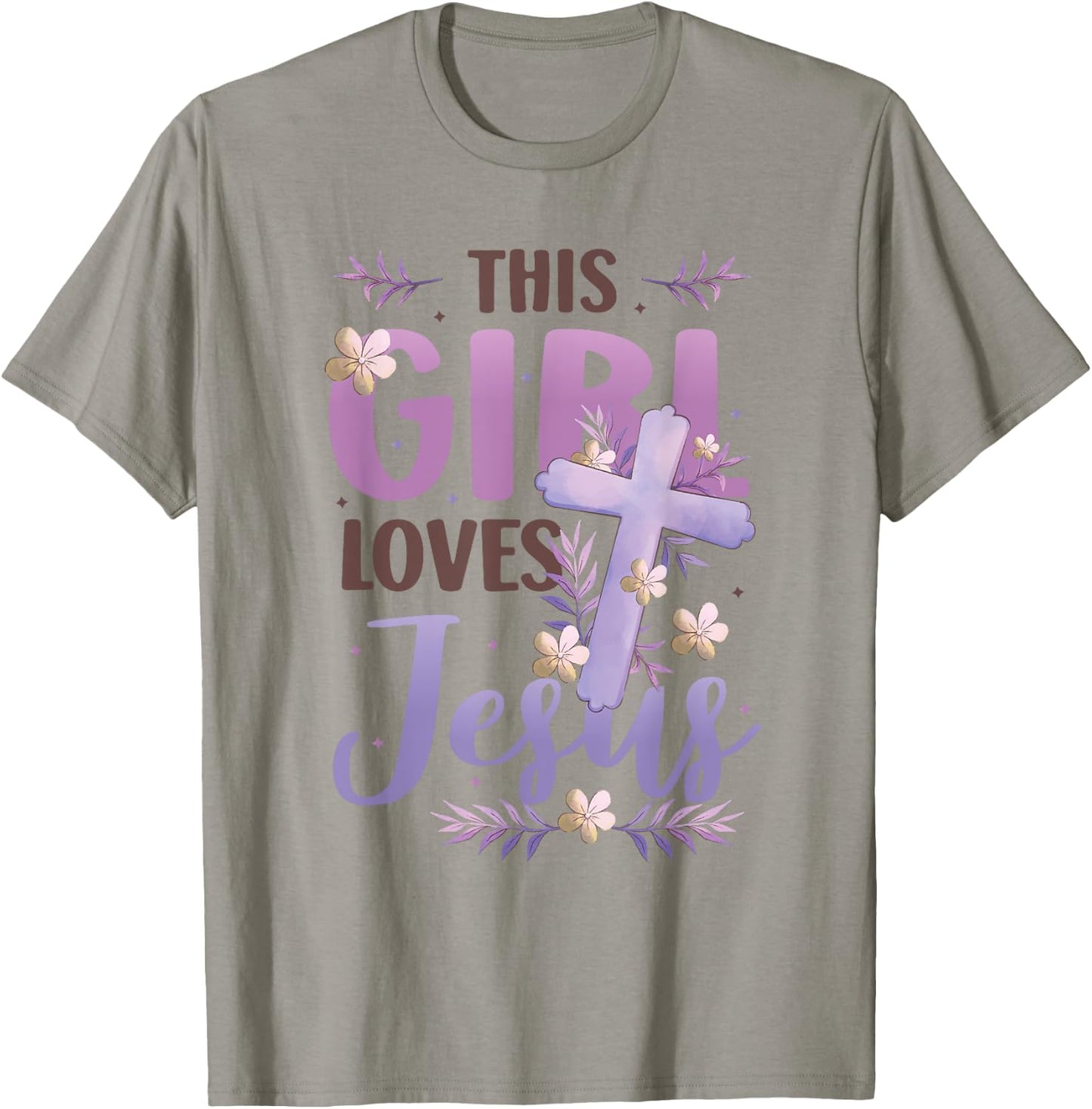 This Girl Loves Jesus Cute Christian Girl Jesus T-Shirt - T-Shirt | Sand