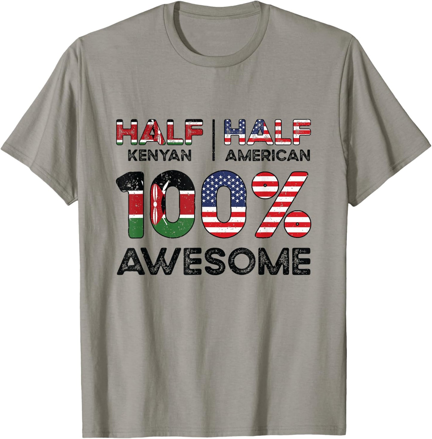 Kenyan American Patriot USA Grown Kenya US Flag T-Shirt - T-Shirt | Sand