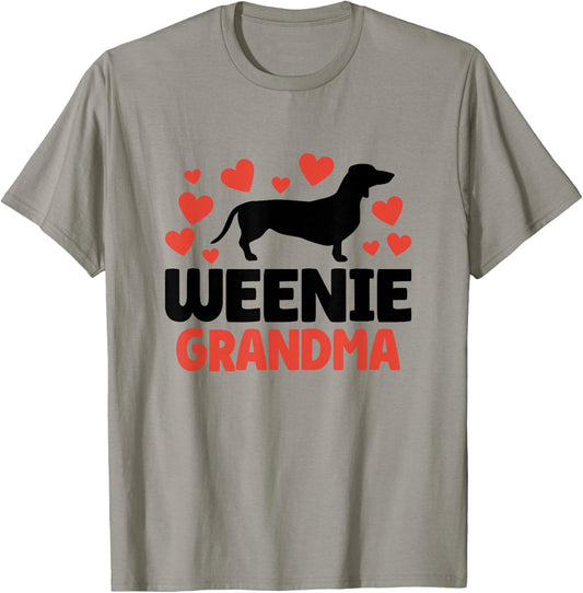 Cute Weenie Grandma Mothers Day Dachshund Wiener Dog Novelty T-Shirt - T-Shirt | Sand
