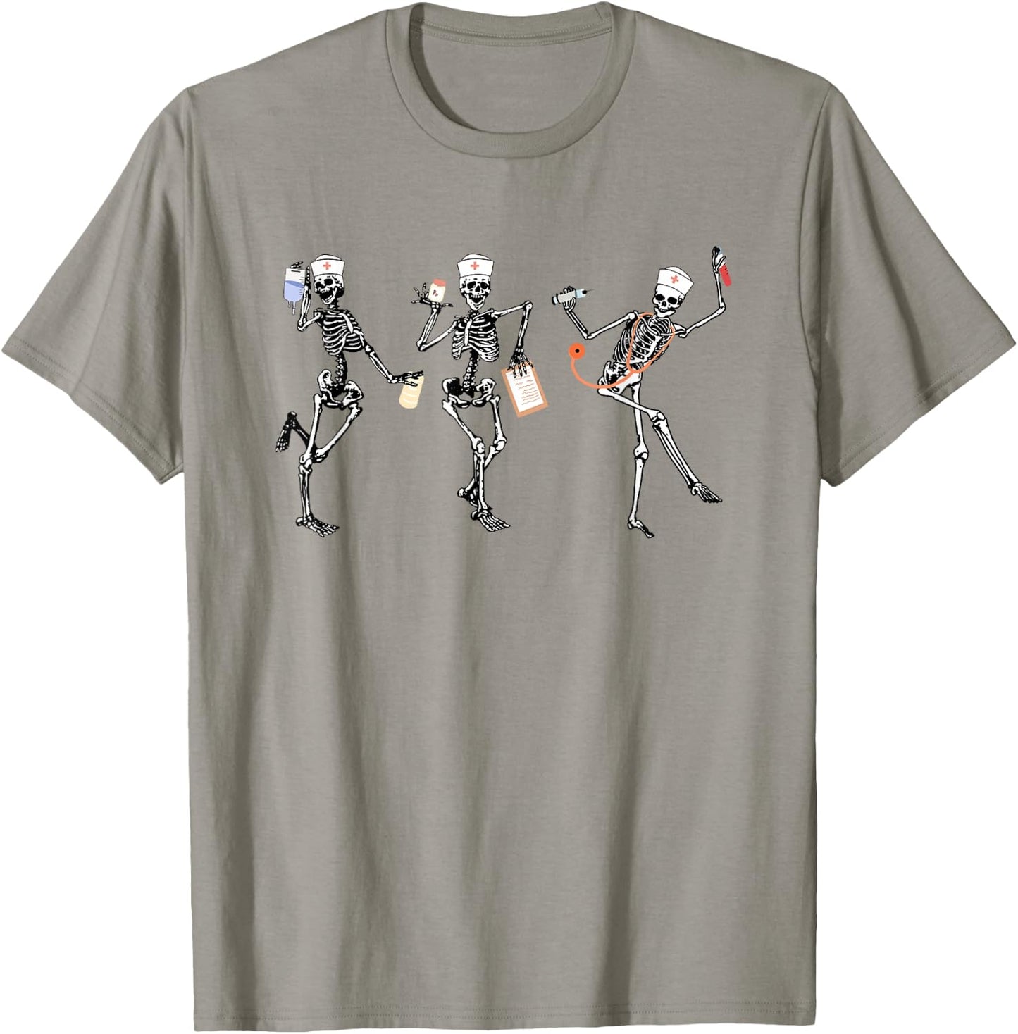 RN Nurse Halloween Dancing Skeleton Autumn Fall Women T-Shirt - T-Shirt | Sand