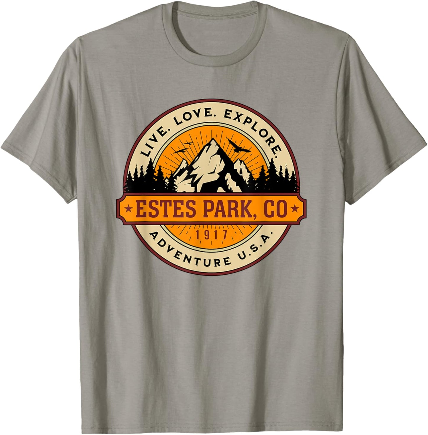 Estes Park Colorado Adventure USA Vintage Style Design T-Shirt - T-Shirt | Sand