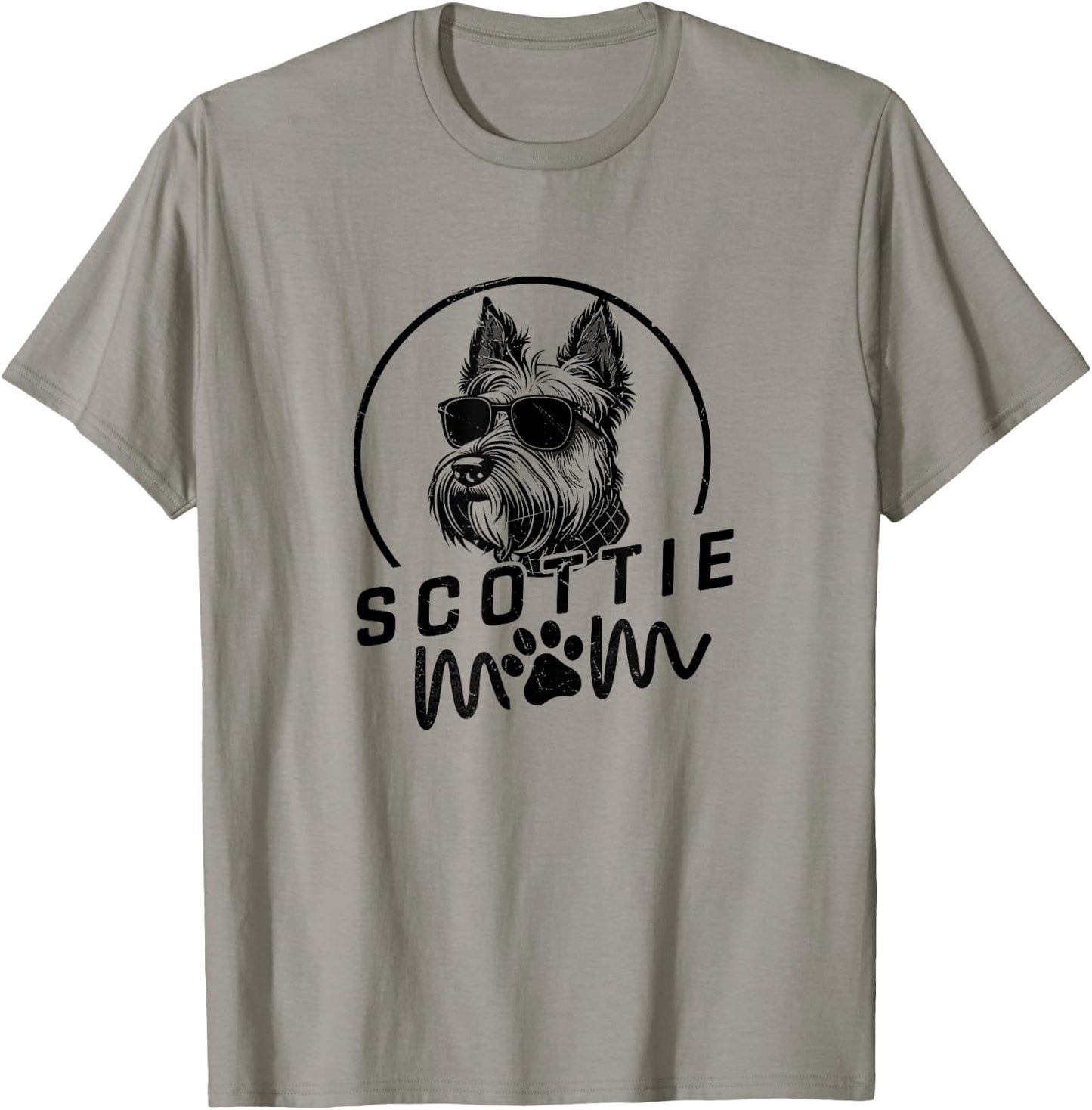 Scottie Dog Mom Face Gifts Funny Dog Dad Christmas T-Shirt - T-Shirt | Sand