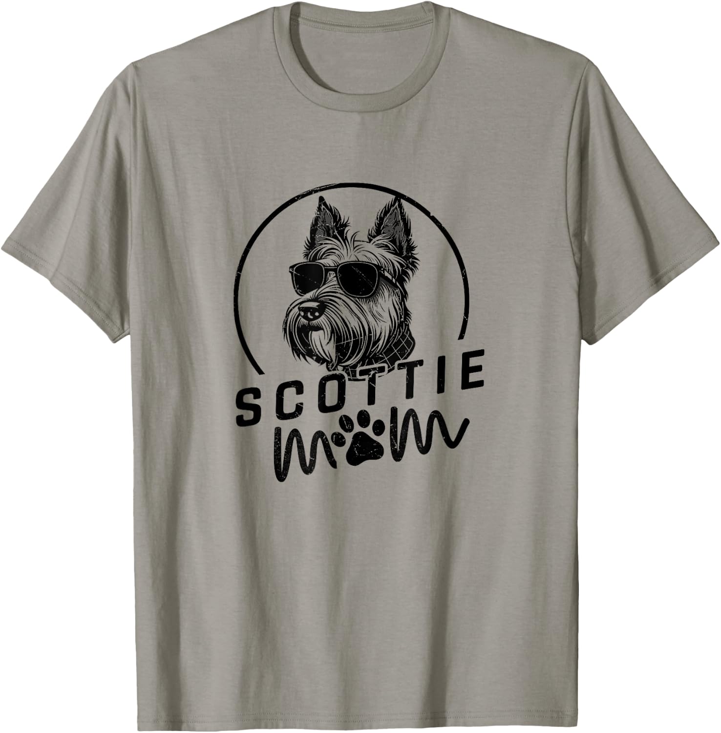 Scottie Dog Mom Face Gifts Funny Dog Dad Christmas T-Shirt - T-Shirt | Sand