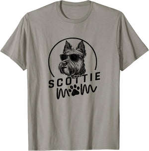 Scottie Dog Mom Face Gifts Funny Dog Dad Christmas T-Shirt - T-Shirt | Sand