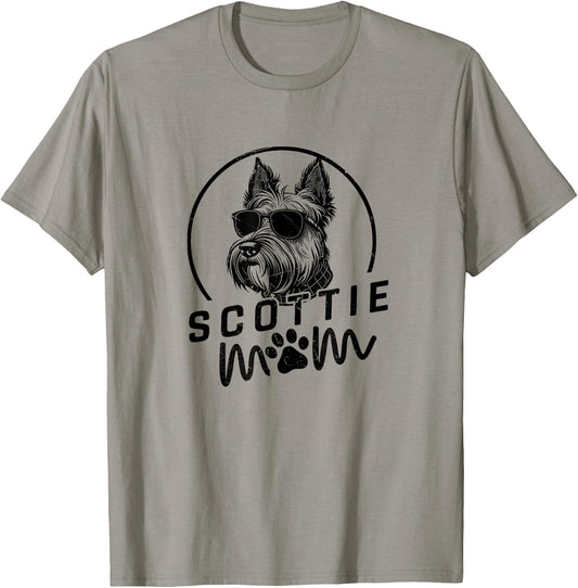 Scottie Dog Mom Face Gifts Funny Dog Dad Christmas T-Shirt - T-Shirt | Sand