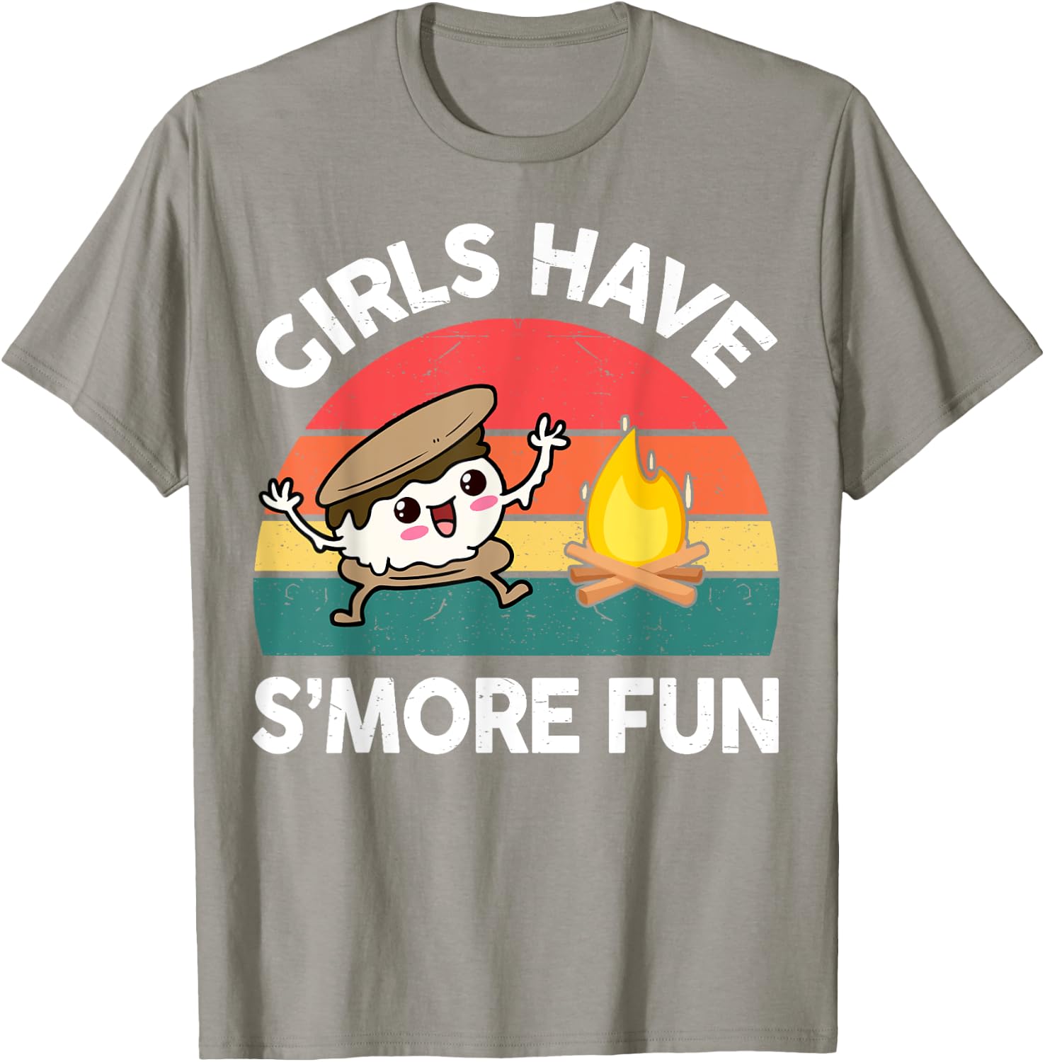 Girl Have Smore Fun One Happy Camper Kids Toddler Camping T-Shirt - T-Shirt | Sand