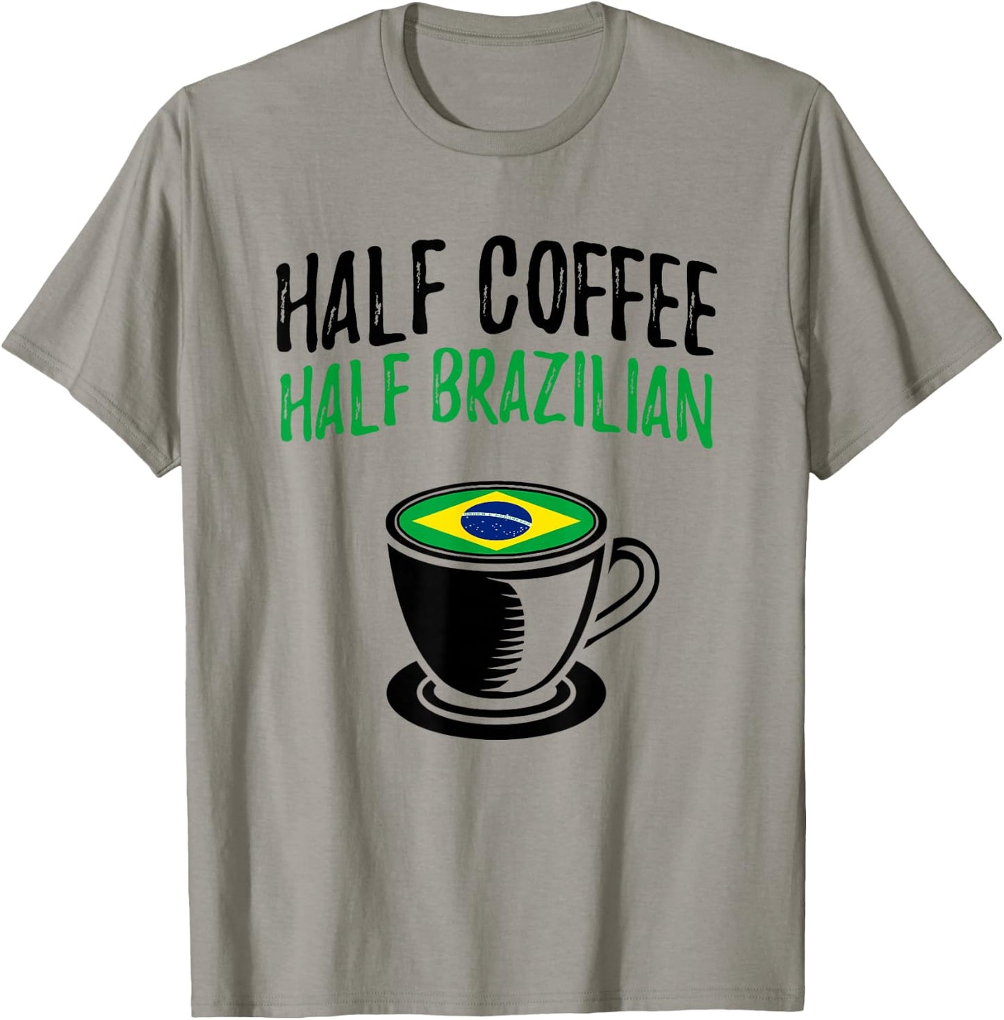 Half Coffee Half Brazilian Heritage T-Shirt - T-Shirt | Sand