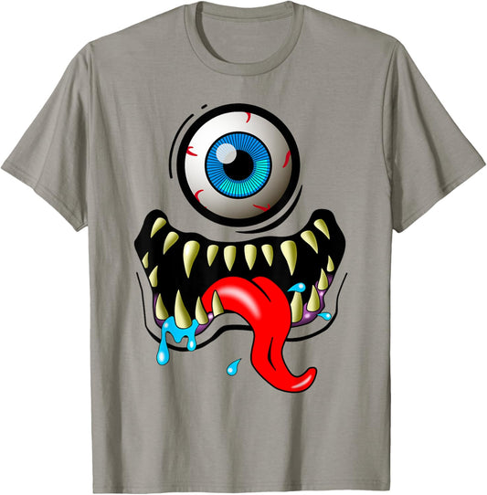 Monster Face Funny T-Shirt - T-Shirt | Sand