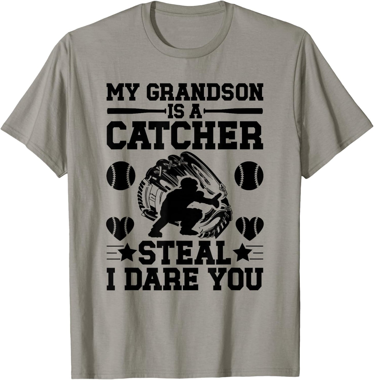 Grandson Is A Baseball Catcher Grandma Of A Baseball Catcher T-Shirt - T-Shirt | Sand