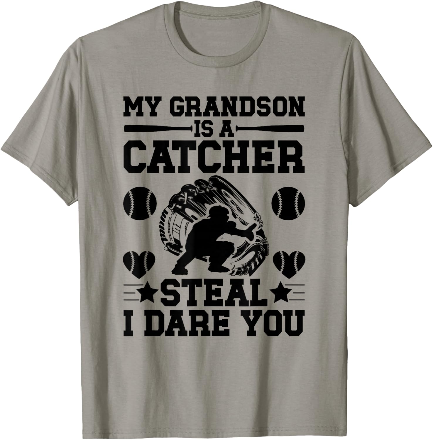 Grandson Is A Baseball Catcher Grandma Of A Baseball Catcher T-Shirt - T-Shirt | Sand