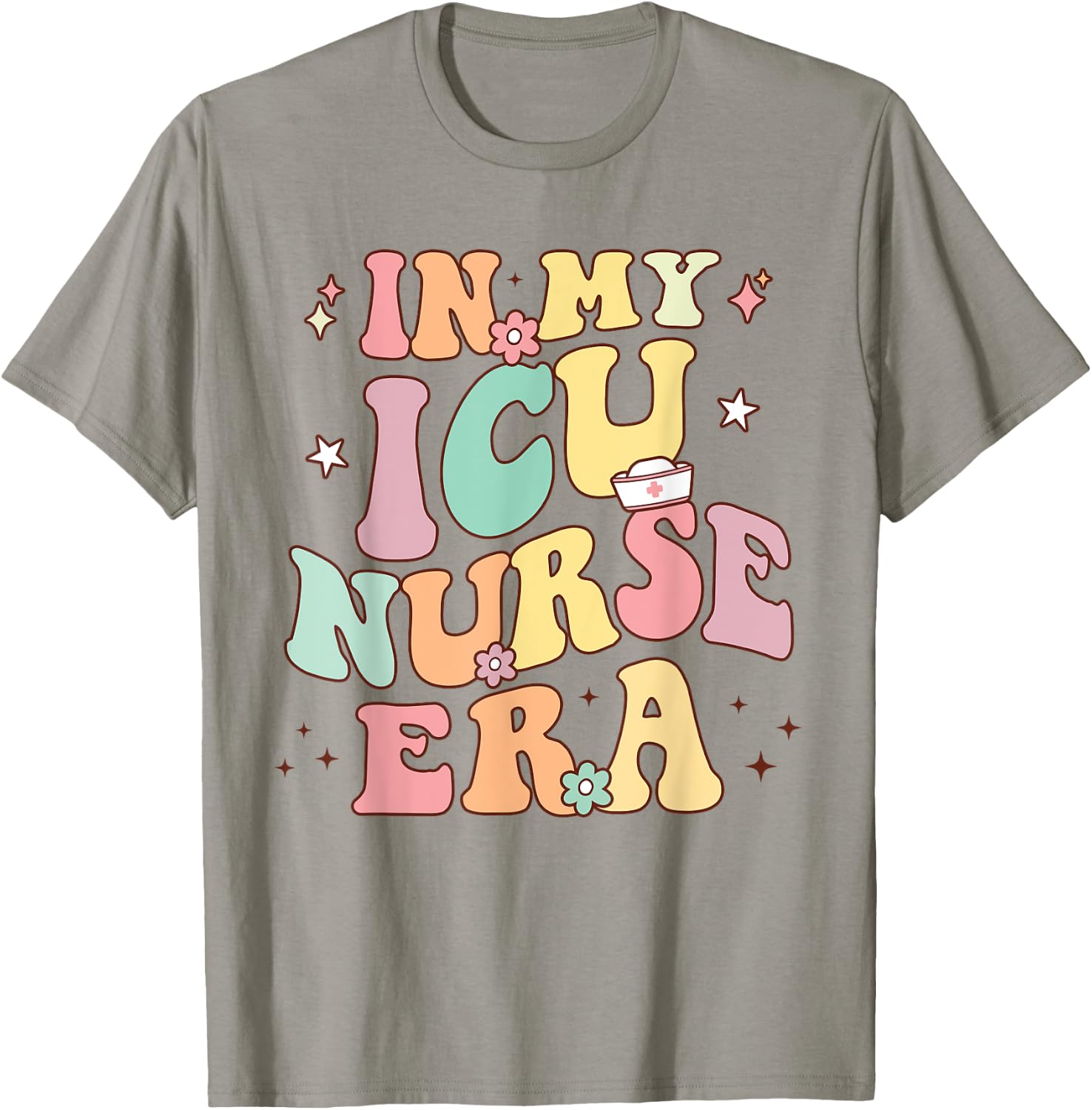 In My ICU Nurse Era Retro Nursing School Intensive Care Unit T-Shirt - T-Shirt | Sand