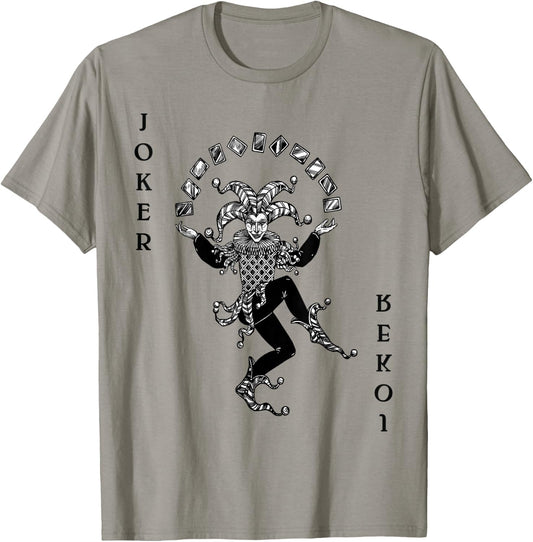 Joker Poker Playing Card Costume Carnival Joker Costume T-Shirt - T-Shirt | Sand