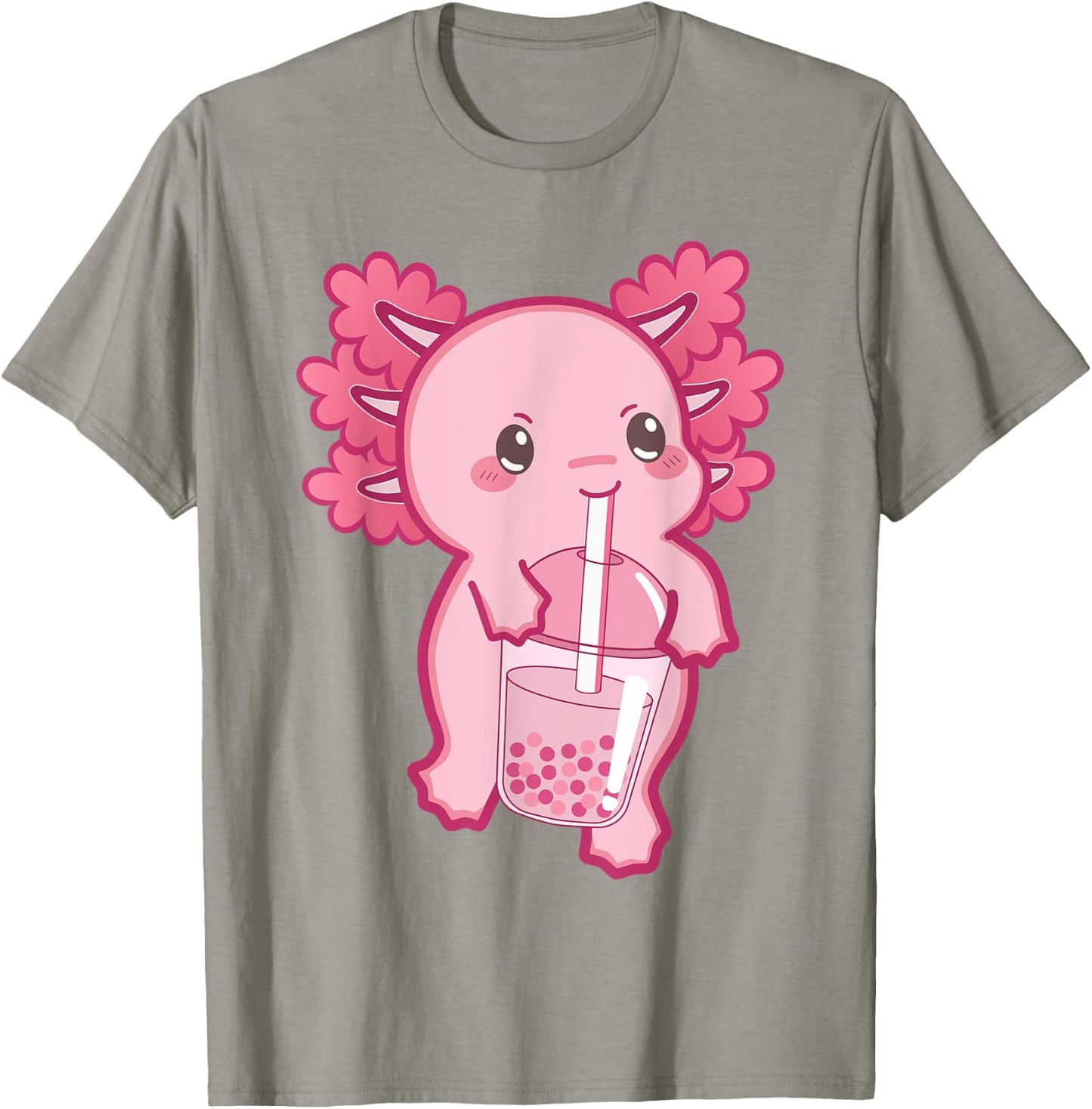 Kawaii Axolotl Boba Bubble Tea Teen Girl Kids Japanese Anime T-Shirt - T-Shirt | Sand