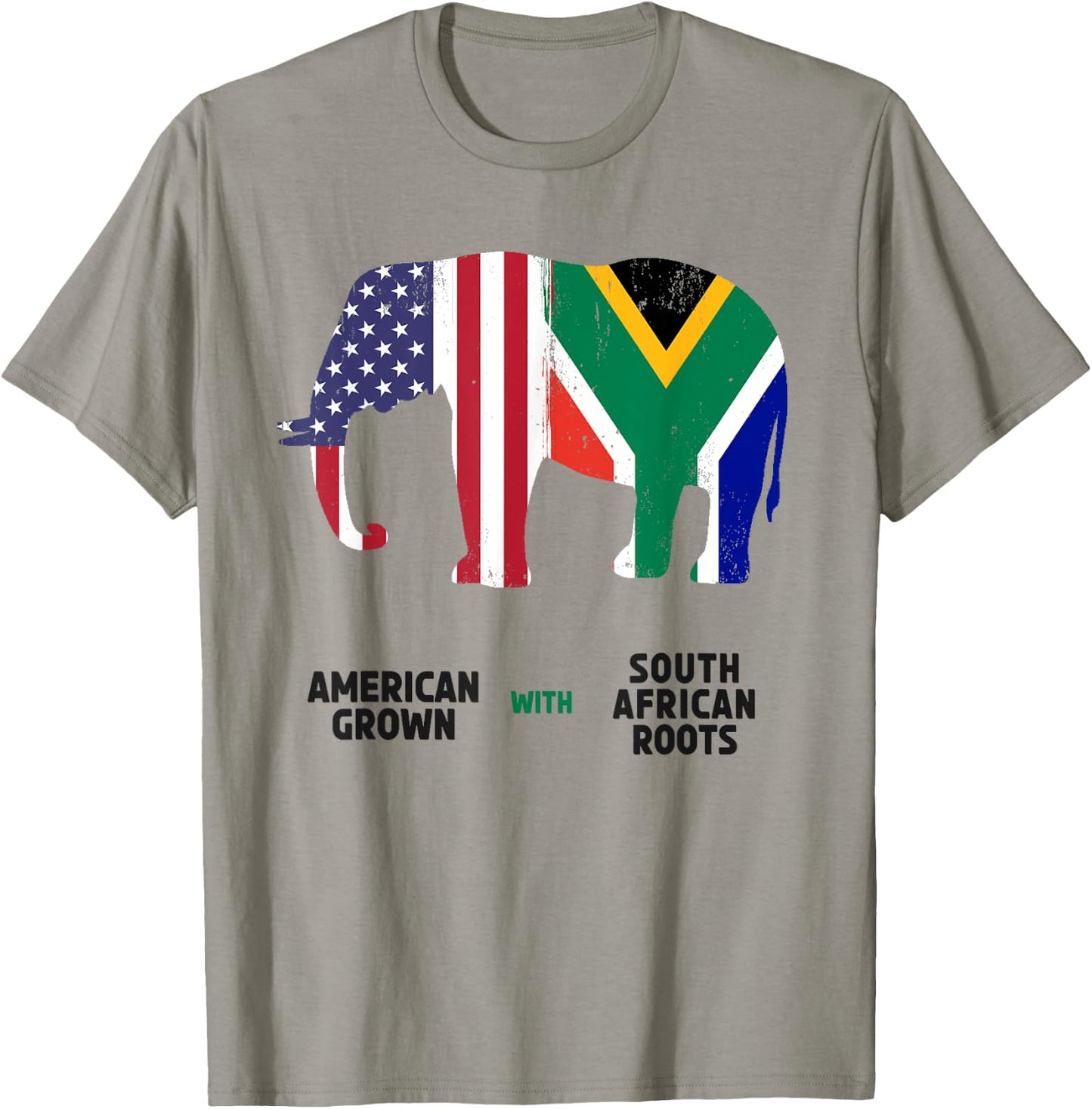 South Africa American Flag Elephant Ideas For Kids African T-Shirt - T-Shirt | Sand
