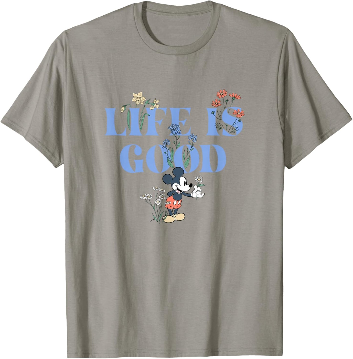 Disney Mickey and Friends Life is Good Vintage Cute Logo T-Shirt - T-Shirt | Sand