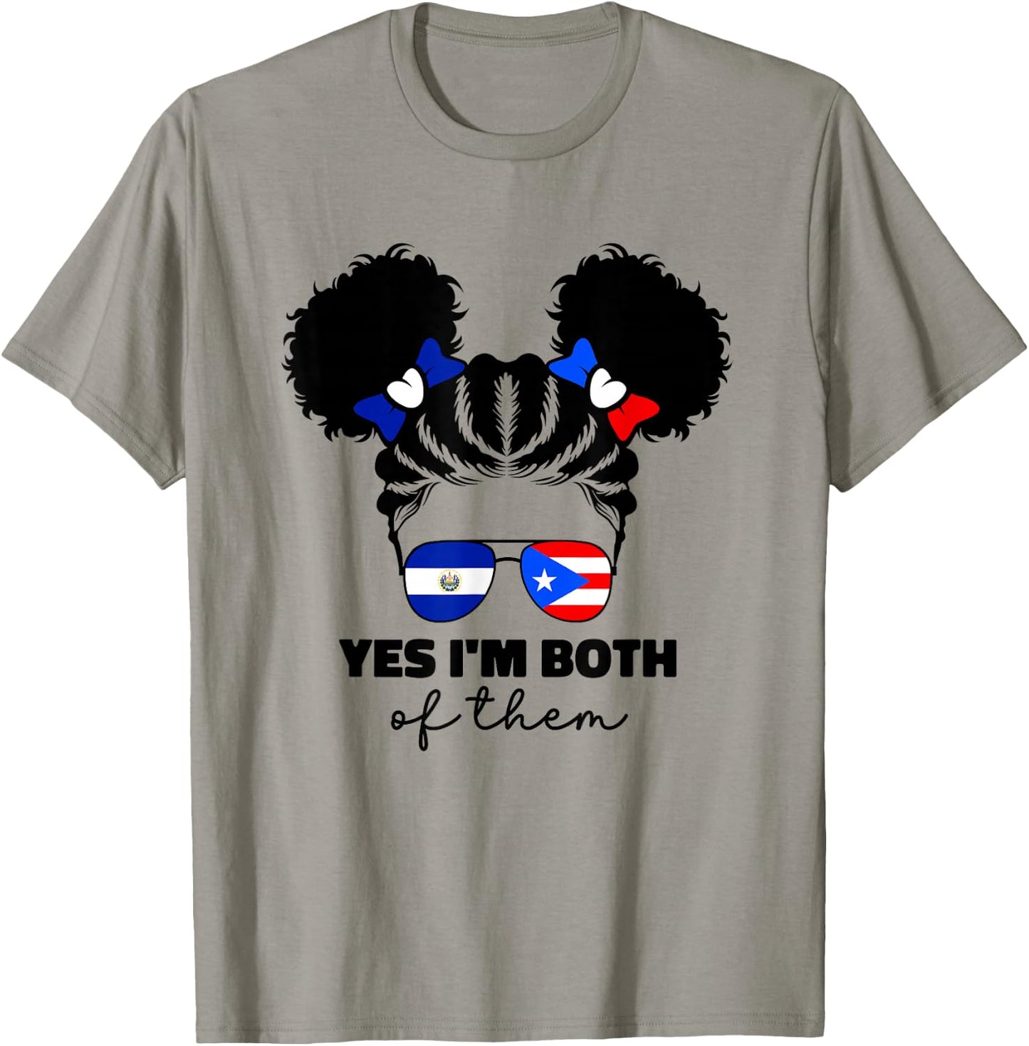 Half Salvadorian And Puerto Rican Rico El Salvador Flag Gril T-Shirt - T-Shirt | Sand