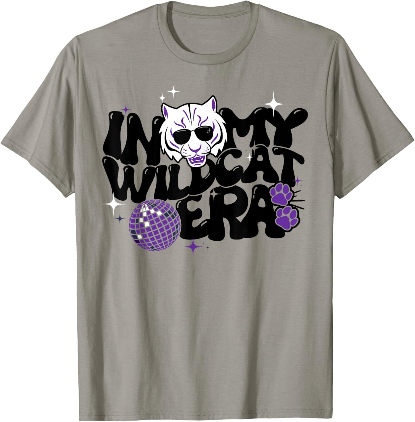 In My Wildcat Era Groovy School Spirit Wildcat T-Shirt - T-Shirt | Sand