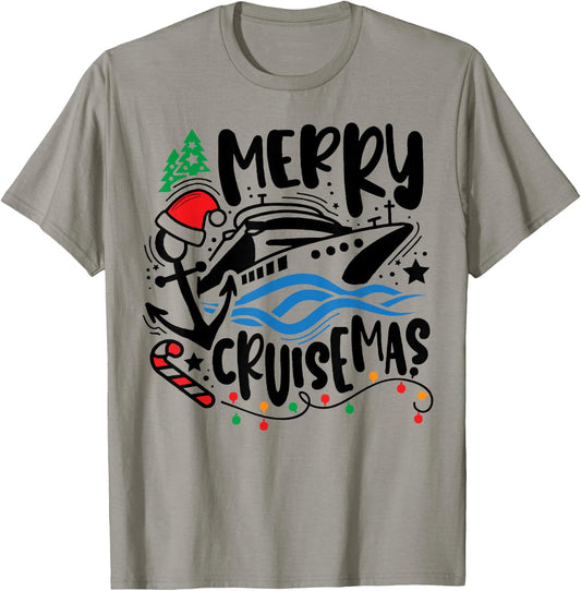 Merry Cruisemas Ugly Christmas Xmas Santa Cruise Girls Boys T-Shirt - T-Shirt | Sand