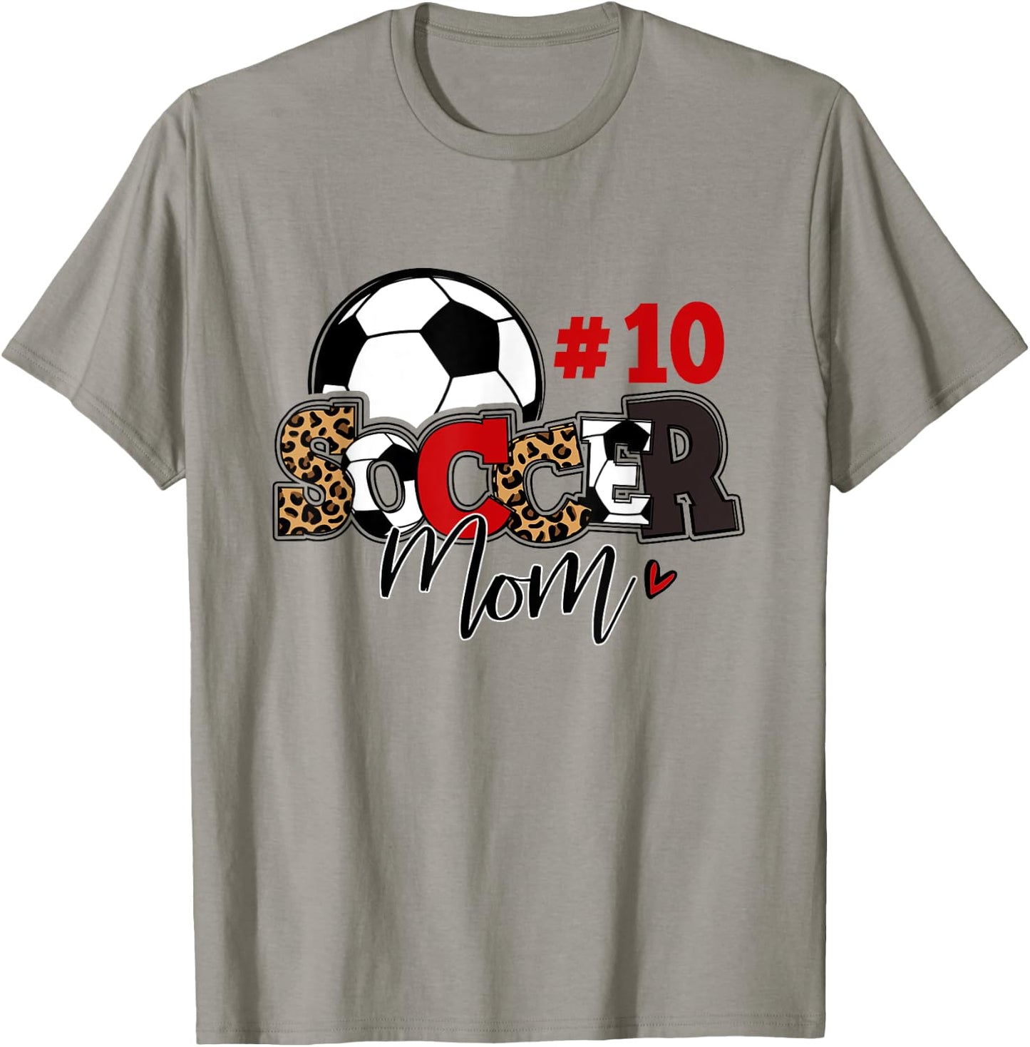 Soccer Mom 10 Custom Number Mothers Day Soccer Lover T-Shirt - T-Shirt | Sand